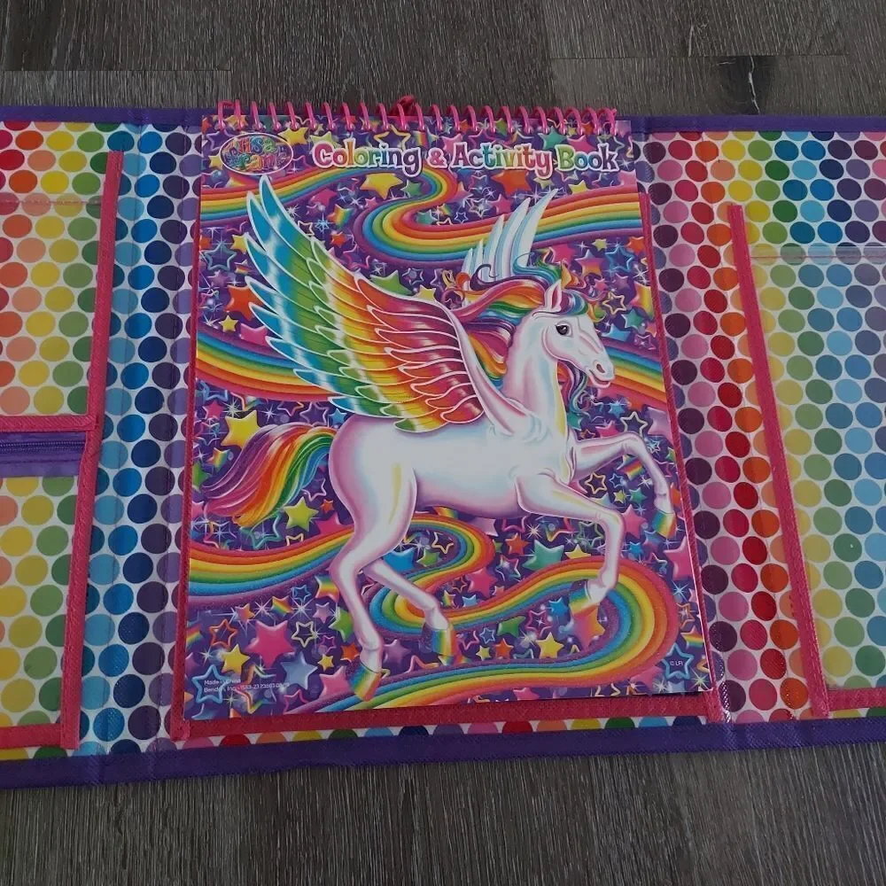 Lisa Frank 2016 Unicorn Trifold Folder School Binder Y2K Puzzles Coloring Book